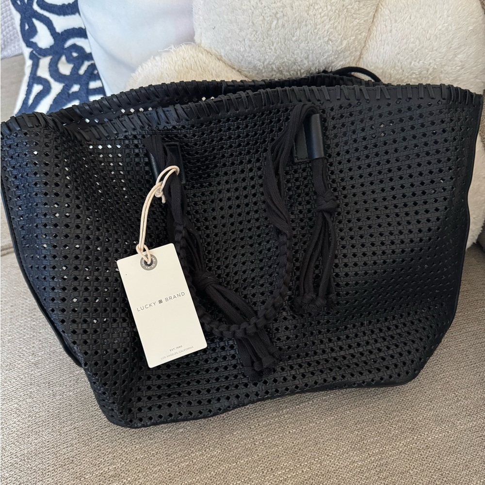 Lucky Brand Black Perforated Tote